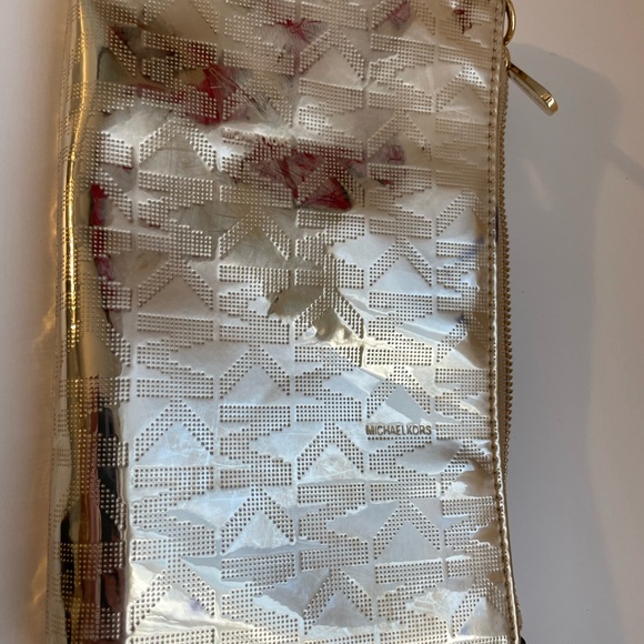 Michael Kors Metallic Gold Women's Wristlet - Picture 6 of 9